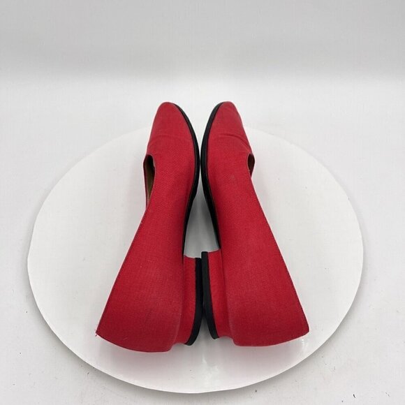 Yves Saint Laurent Women Size 7.5M Red Chilli Ballet Slip On Flat Shoes - Picture 9 of 16
